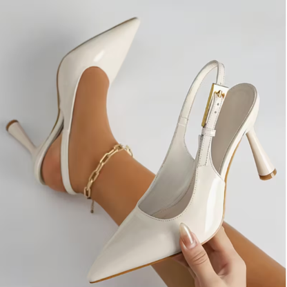 White heeled shoes